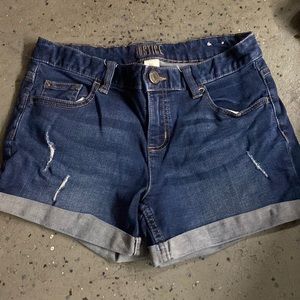 justice size 16 dark blue jean shorts